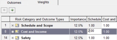 Project risk management: risk weighting