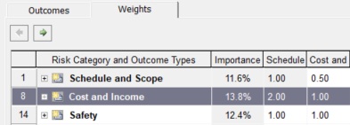 Project risk management: risk weighting