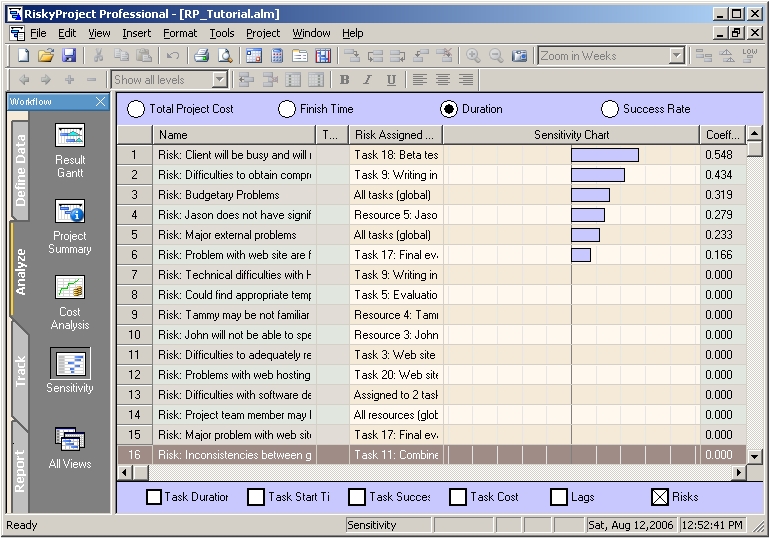 Project Sensitivity Analysis